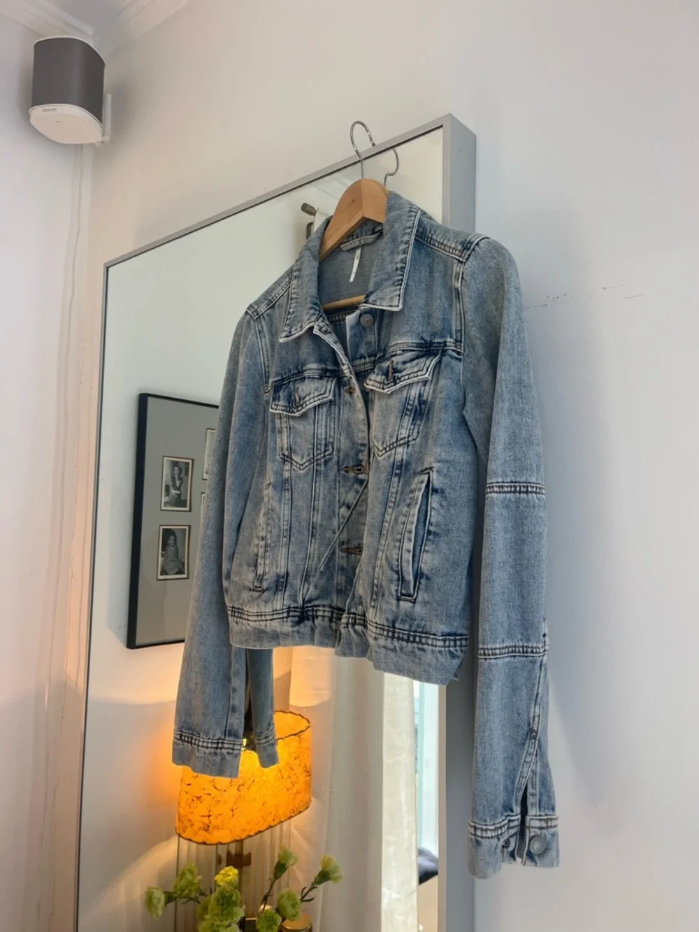 Free People Washed Light Blue Denim Jacket - Picture 2 of 4